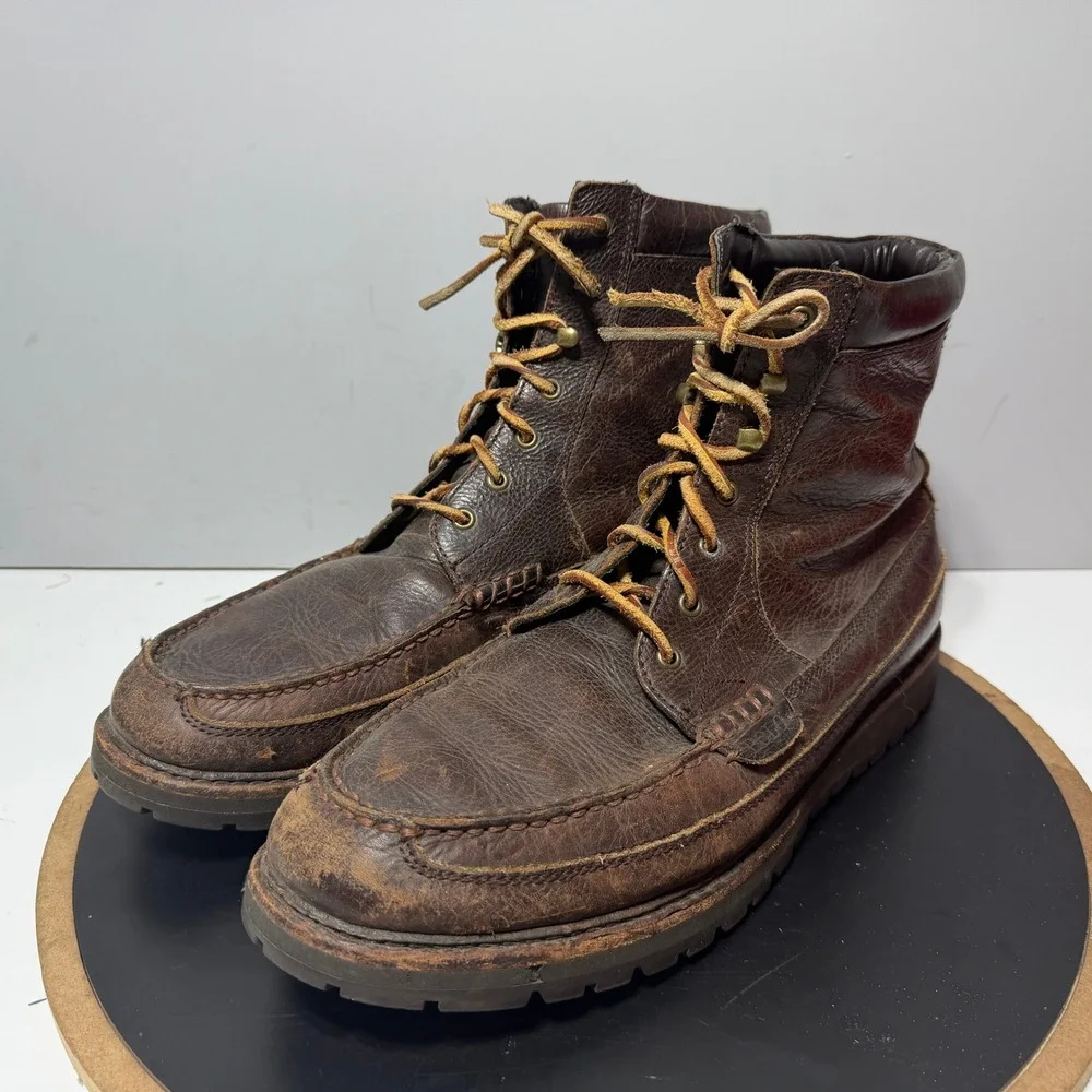 Polo Ralph‎ Lauren Boot Men 13 D Moc Toe Willingcott Brown Leather Rugged Gorp